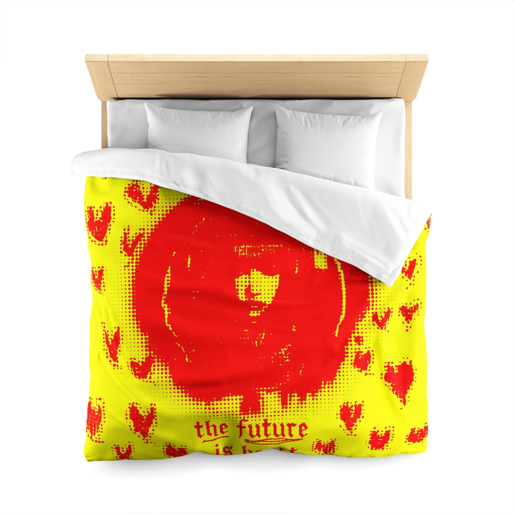 Duvet Cover — Retro Pop Heart "the future is heart" Microfiber Bedding